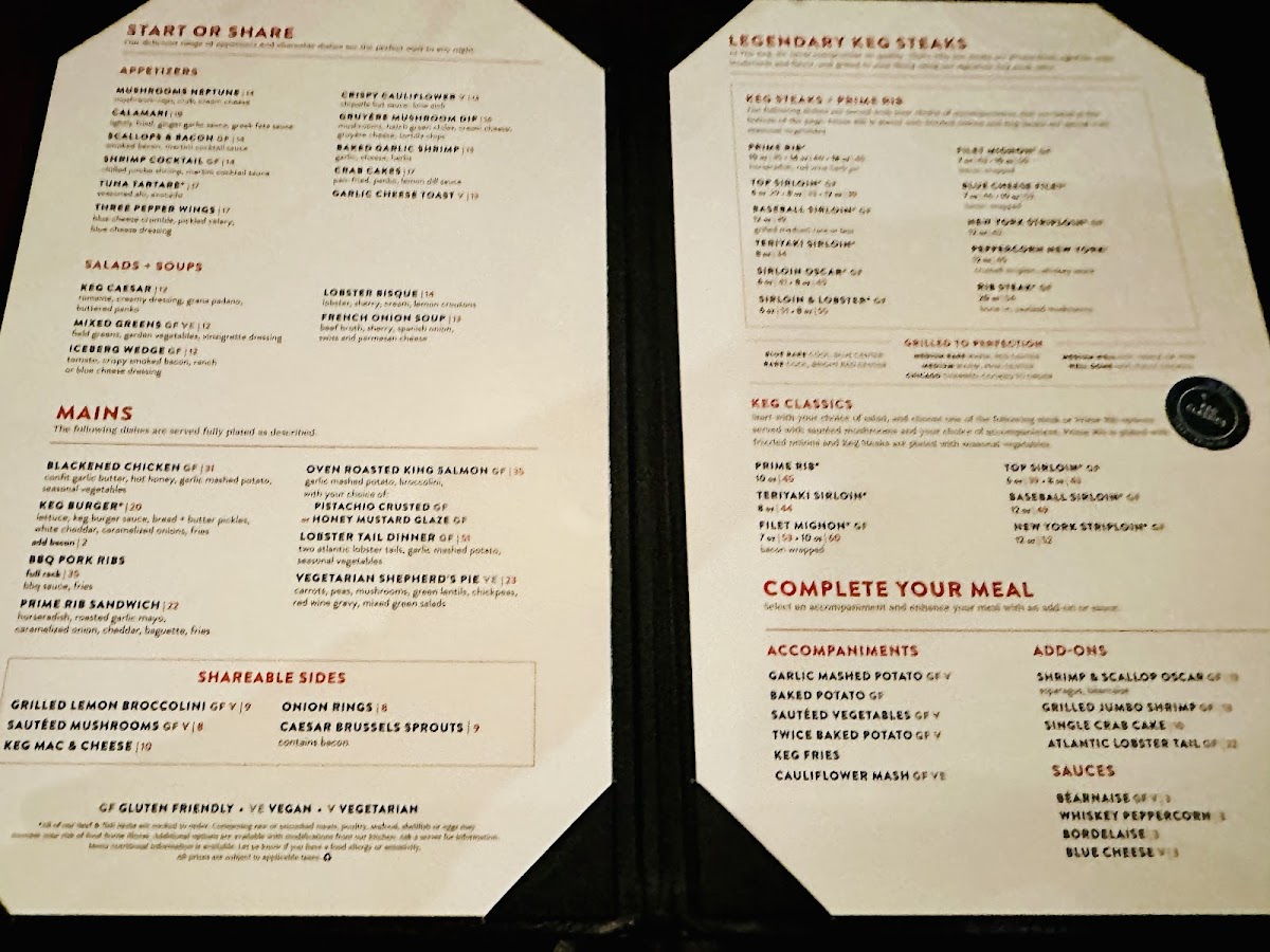 Menu The Keg Steakhouse + Bar - Lynnwood-1