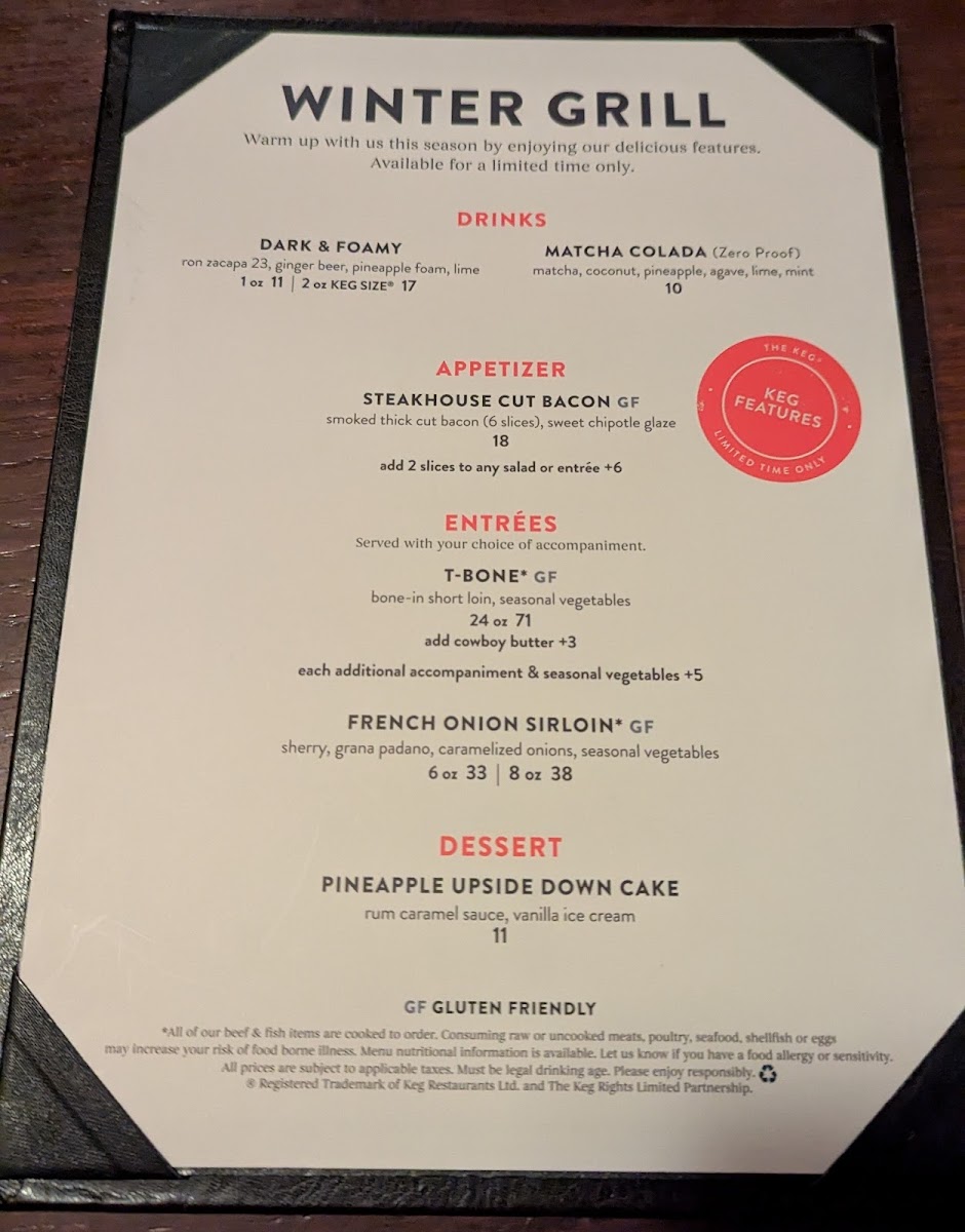 Menu The Keg Steakhouse + Bar - Lynnwood-4