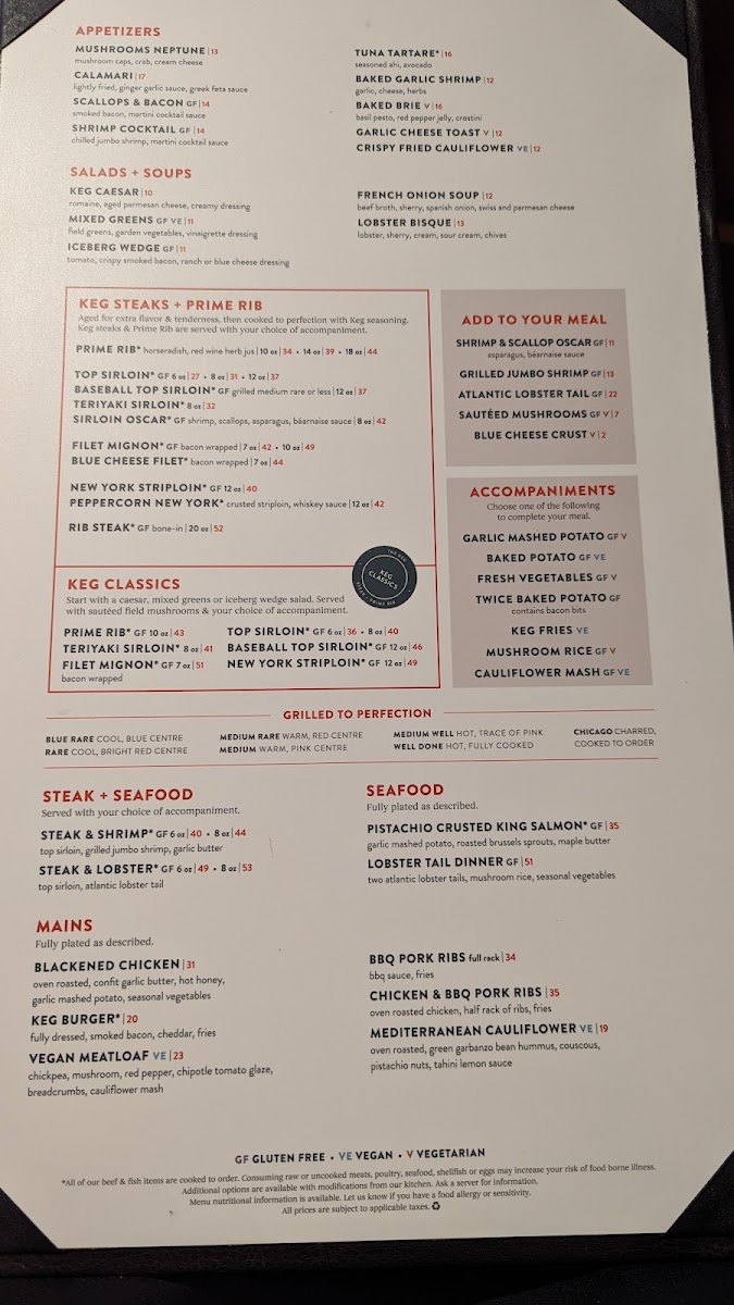 Menu The Keg Steakhouse + Bar - Lynnwood-7